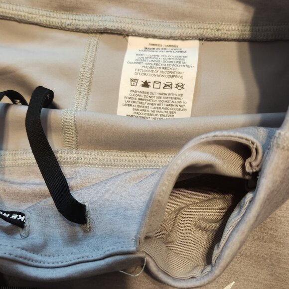 Women’s Nike Running size M Gray Dri-Fit Cropped Capri Leggings Zip Back Pocket - Picture 5 of 11